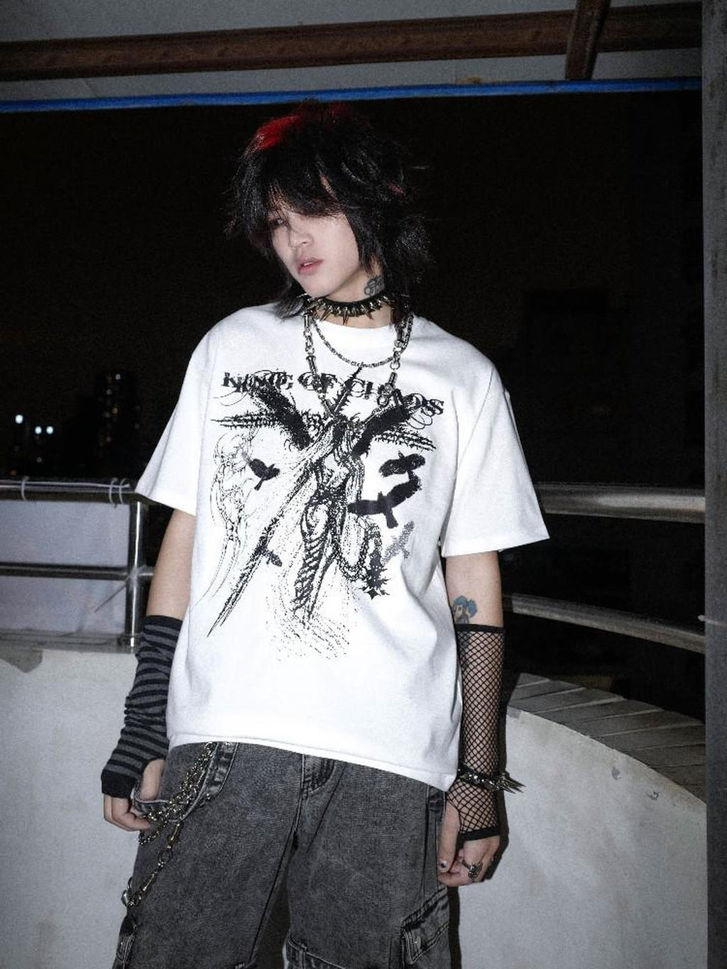 RebelSeed Dark Knight Punk Character Print Women's Cotton Short Sleeve T-shirts