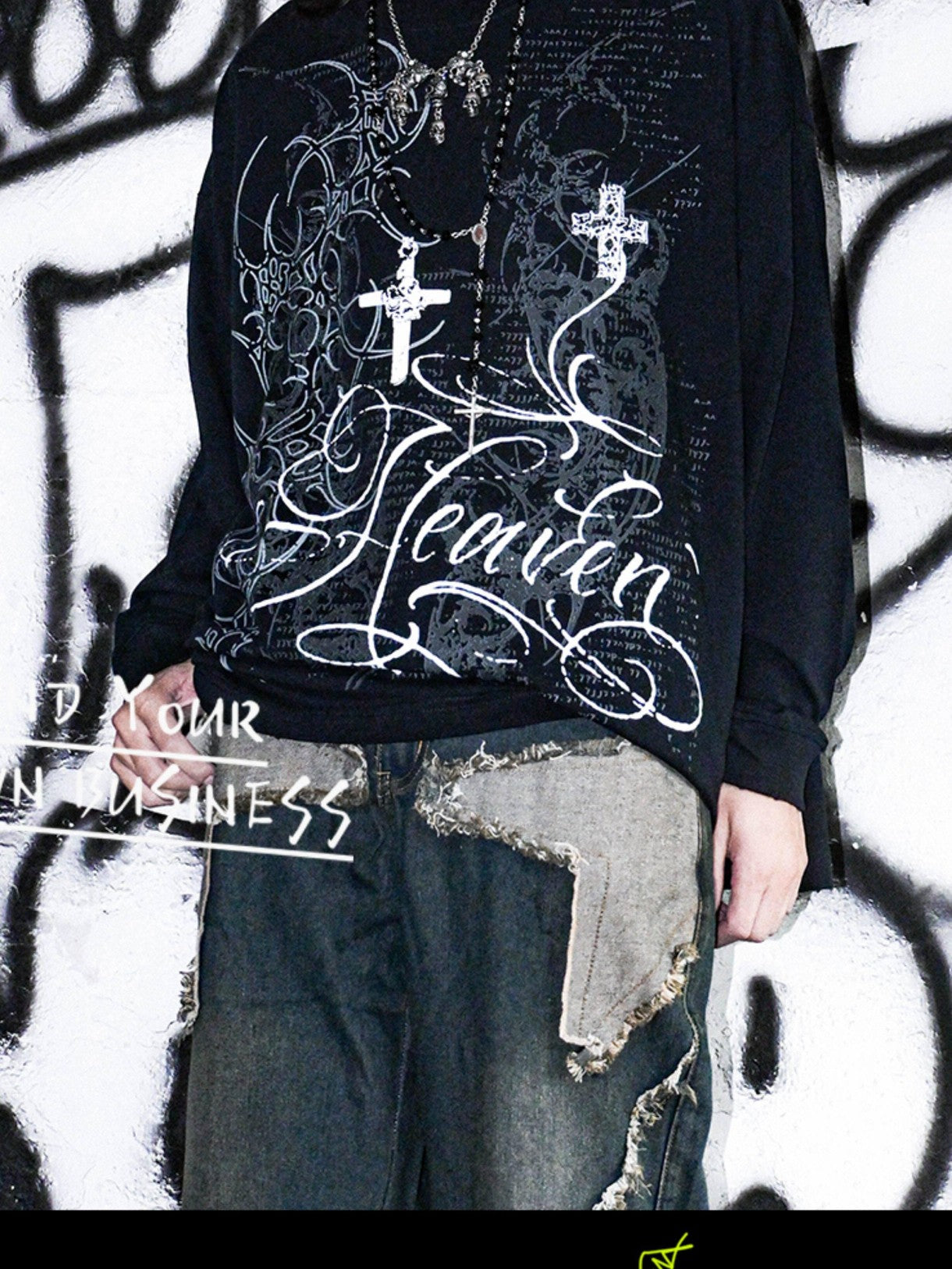 RebelSeed Dark Punk Totem Heat Transfer Print Women's Cotton Long Sleeve T-shirts