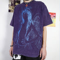 RebelSeed_Dark_Purple_Abstract_Print_Washed_Drop_Shoulder_Women's_Short_Sleeve_T-shirts_721223540434_MISSTT