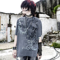 RebelSeed_Dark_Skull_Demon_Heat_Transfer_Print_Punk_Women's_Cotton_Short_Sleeve_T-shirts_921889997796_MISSTT