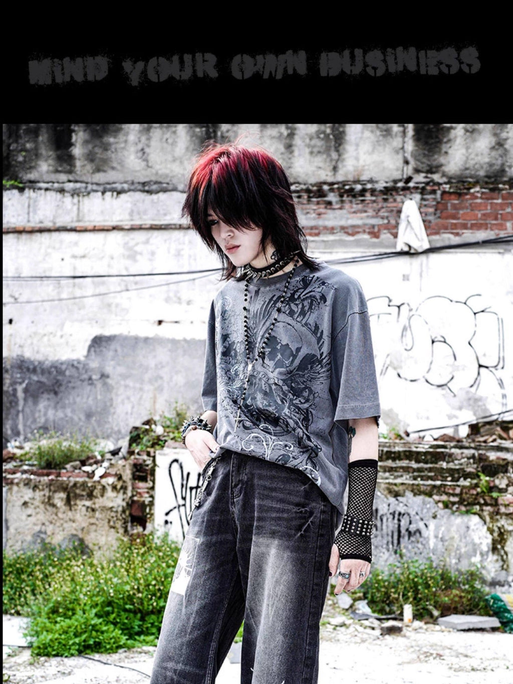 RebelSeed Dark Skull Demon Heat Transfer Print Punk Women's Cotton Short Sleeve T-shirts
