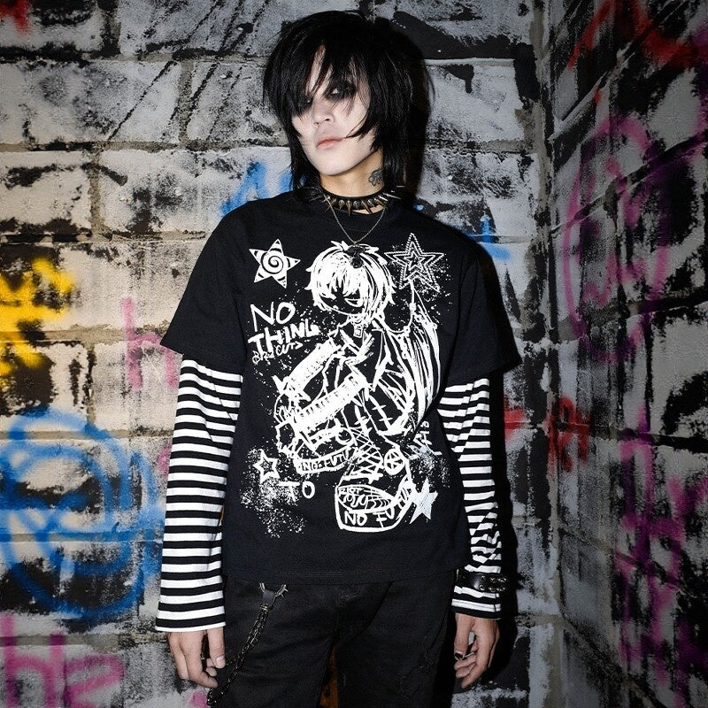 RebelSeed_Dark_Striped_Totem_Heat_Transfer_Print_Women's_Cotton_Long_Sleeve_T-shirts_993370298572_MISSTT