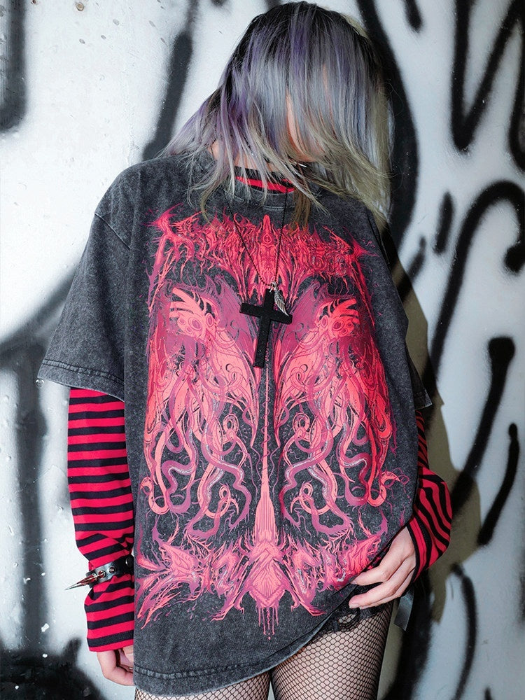 RebelSeed_Dark_Subculture_Striped_Print_Women's_Cotton_Long_Sleeve_T_Shirts_1014359146826_MISSTT