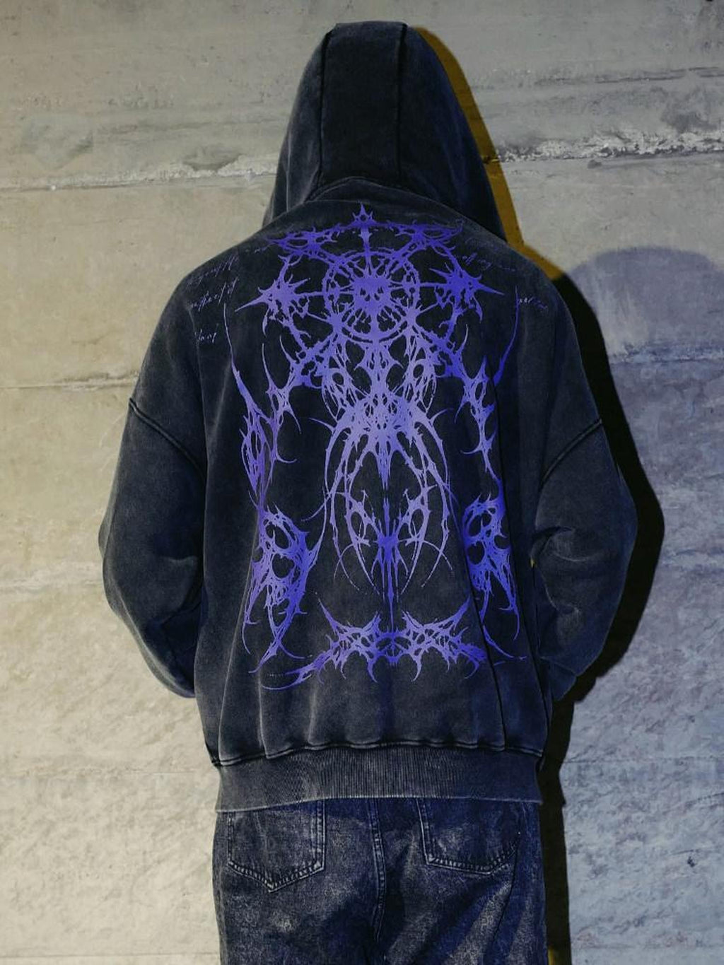 RebelSeed Distressed Black Totem Studded Rock Women's Fleece Lined Zip-up Hoodies