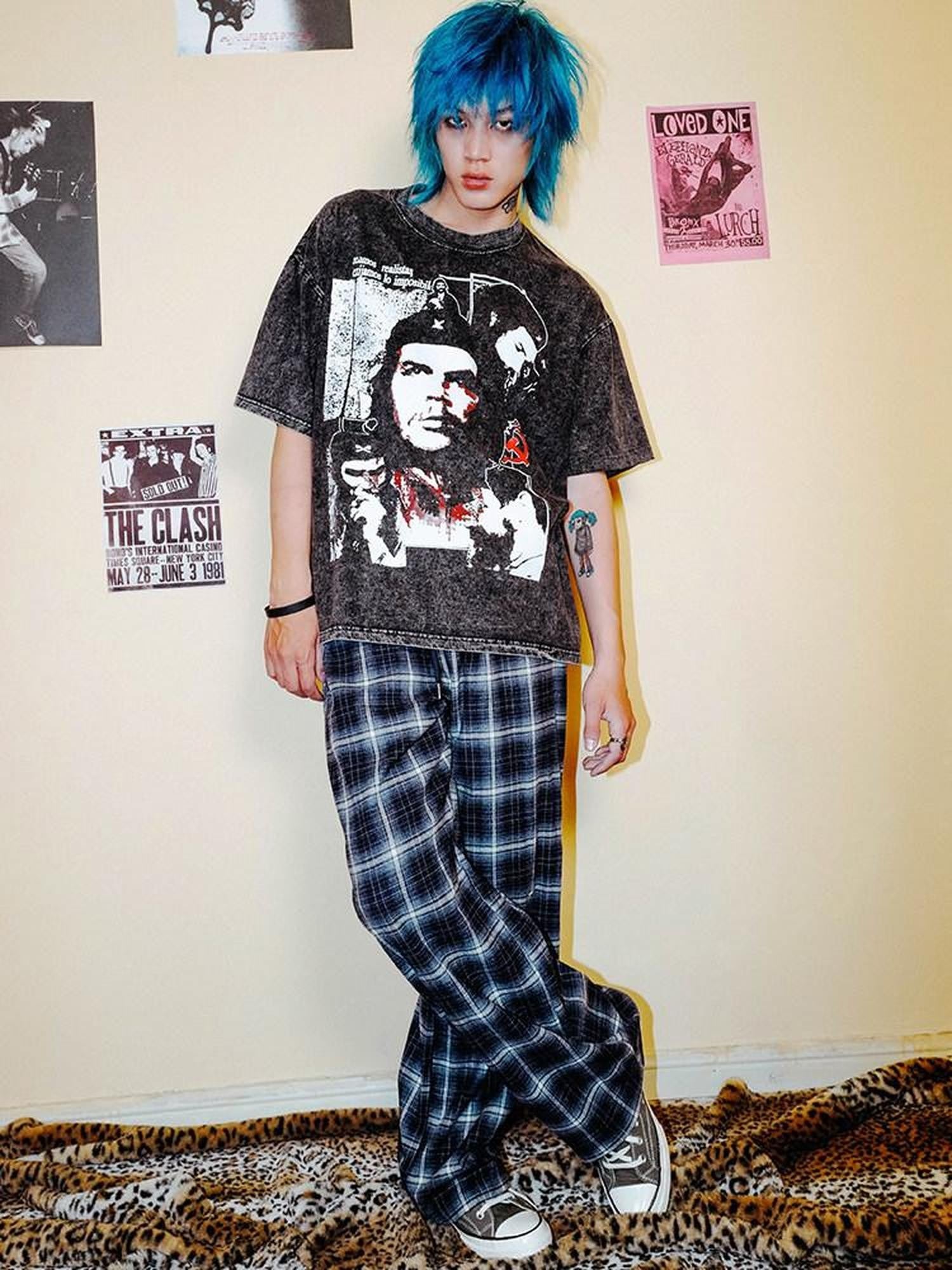 RebelSeed Distressed Graphic Crewneck Loose Fit Women's Cotton Short Sleeve T-shirts