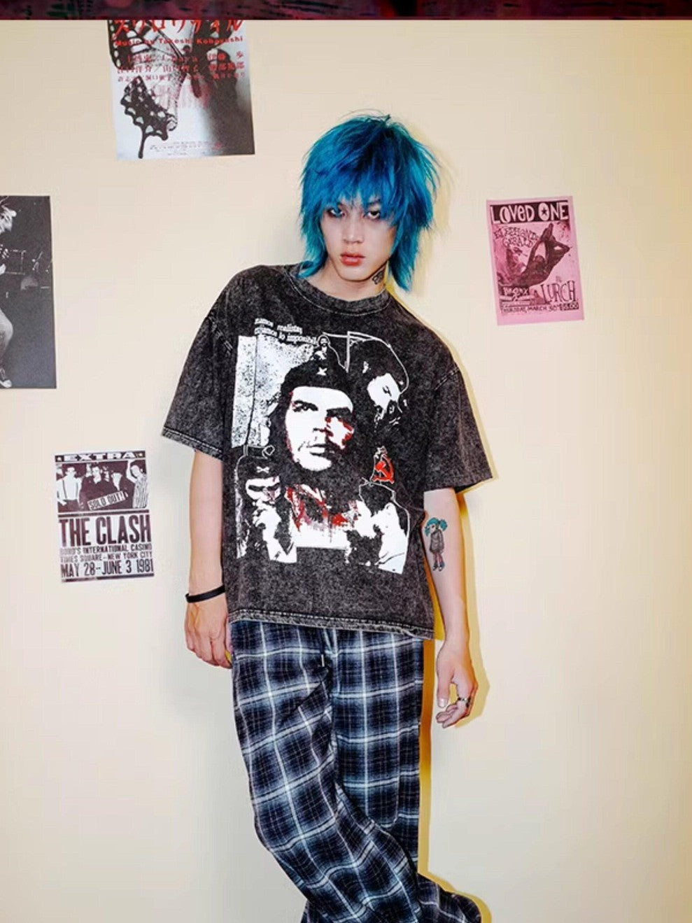 RebelSeed Distressed Graphic Crewneck Loose Fit Women's Cotton Short Sleeve T-shirts