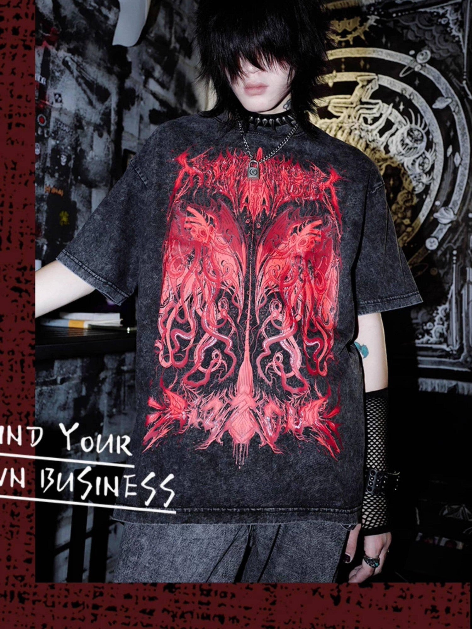 RebelSeed Distressed Skull Heat Transfer Print Punk Women's Cotton Short Sleeve T-shirts