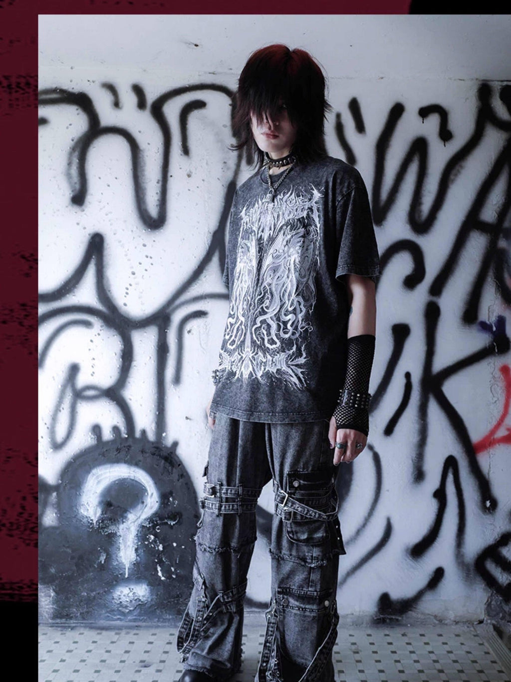 RebelSeed Distressed Skull Heat Transfer Print Punk Women's Cotton Short Sleeve T-shirts