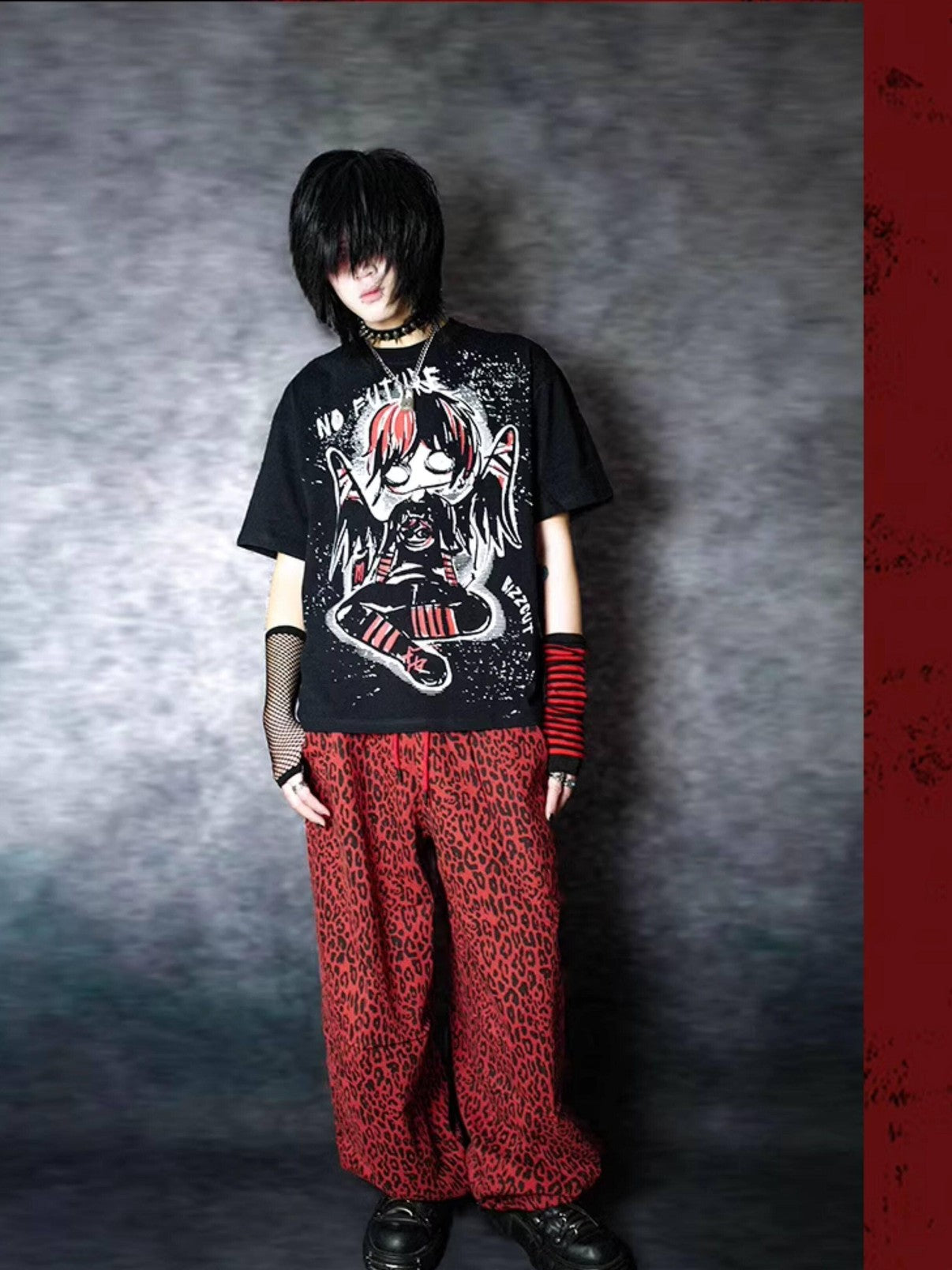 RebelSeed Emo Angel Cartoon Heat Transfer Print Women's Modal Short Sleeve T-shirts