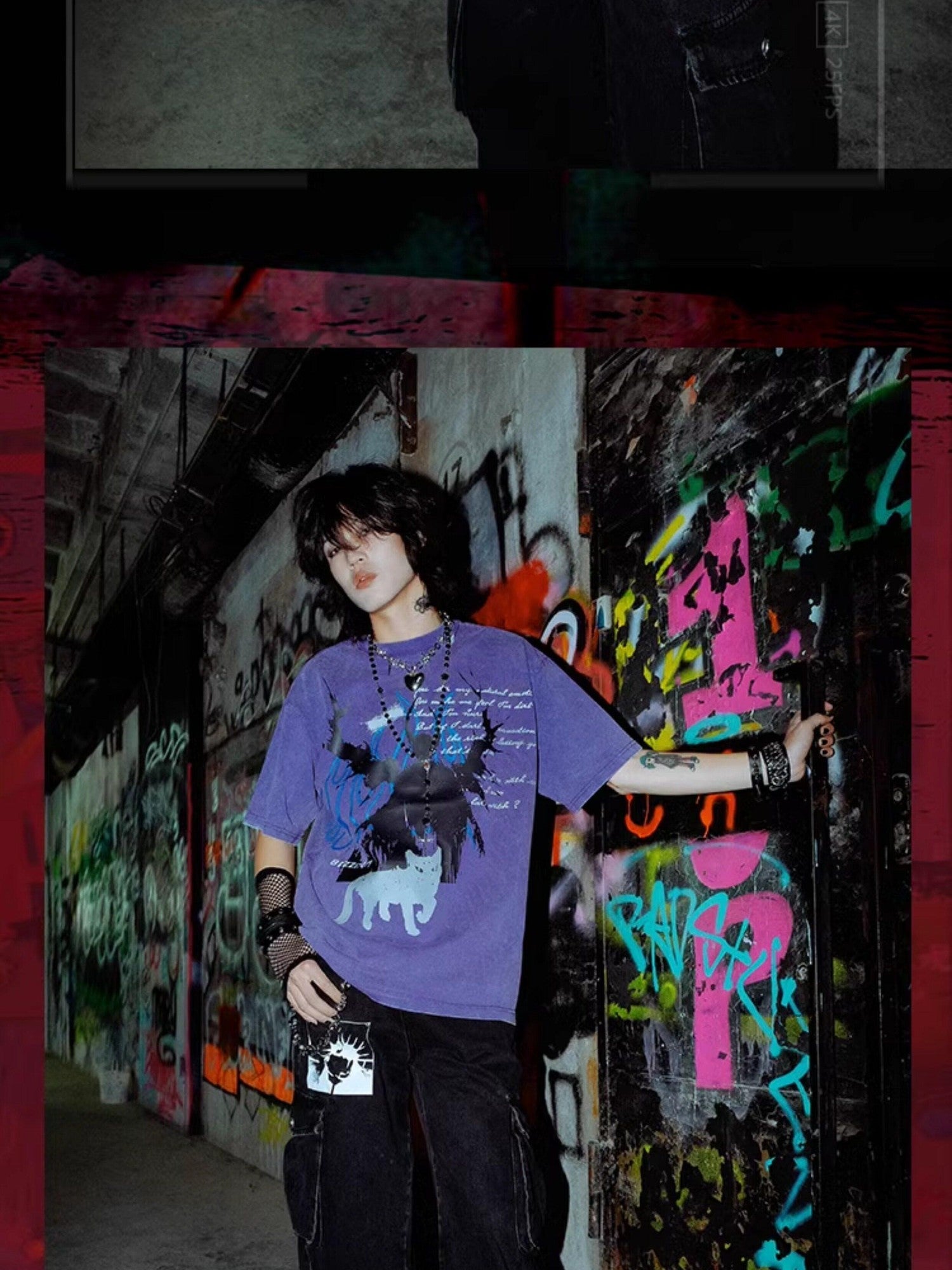 RebelSeed Gothic Purple Reborn Angel Drop Shoulder Women's Short Sleeve T-shirts