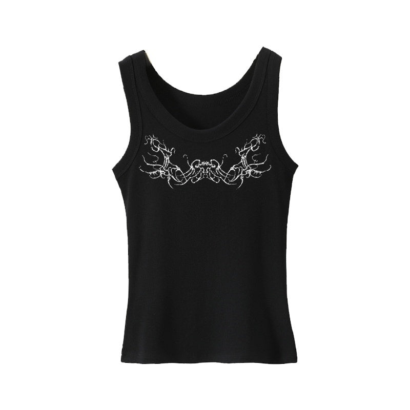 RebelSeed_Gothic_Rune_Heat_Transfer_Racerback_Fitted_Women's_Cotton_Blend_Tank_Tops_773373503644_MISSTT