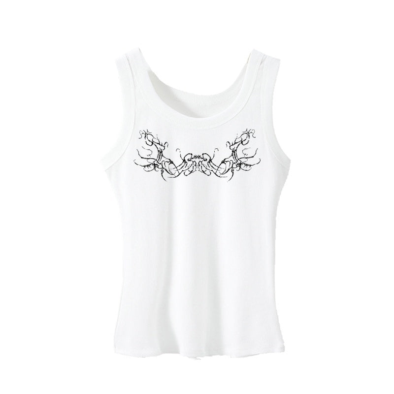 RebelSeed_Gothic_Rune_Heat_Transfer_Racerback_Fitted_Women's_Cotton_Blend_Tank_Tops_773373503644_MISSTT