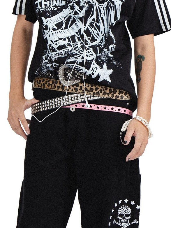 RebelSeed Gothic Skull Demon Heat Transfer Print Women's Cotton Short Sleeve T-shirts