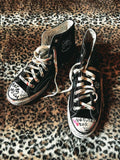 RebelSeed Graffiti Hand Painted Punk Rock Diy Distressed Women's High Top Canvas Sneakers