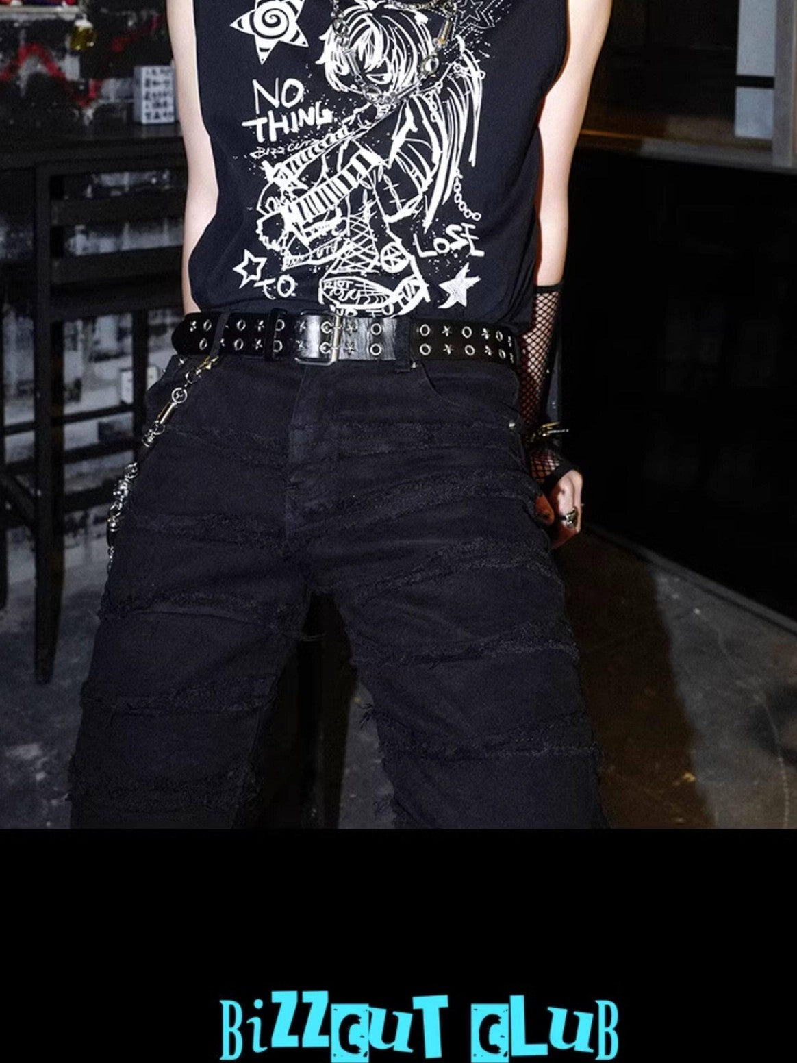 RebelSeed Graffiti Skull Punk Distressed Print Women's Cotton Slim Fit Tank Tops