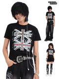 RebelSeed Heat Transfer Skull Demon Print Rock Punk Women's Cotton Short Sleeve T-shirts