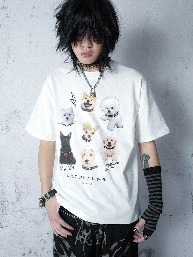RebelSeed_Loose_Dog_Punk_Animal_Print_Heat_Transfer_Women's_Cotton_Short_Sleeve_T-shirts_885421450808_MISSTT