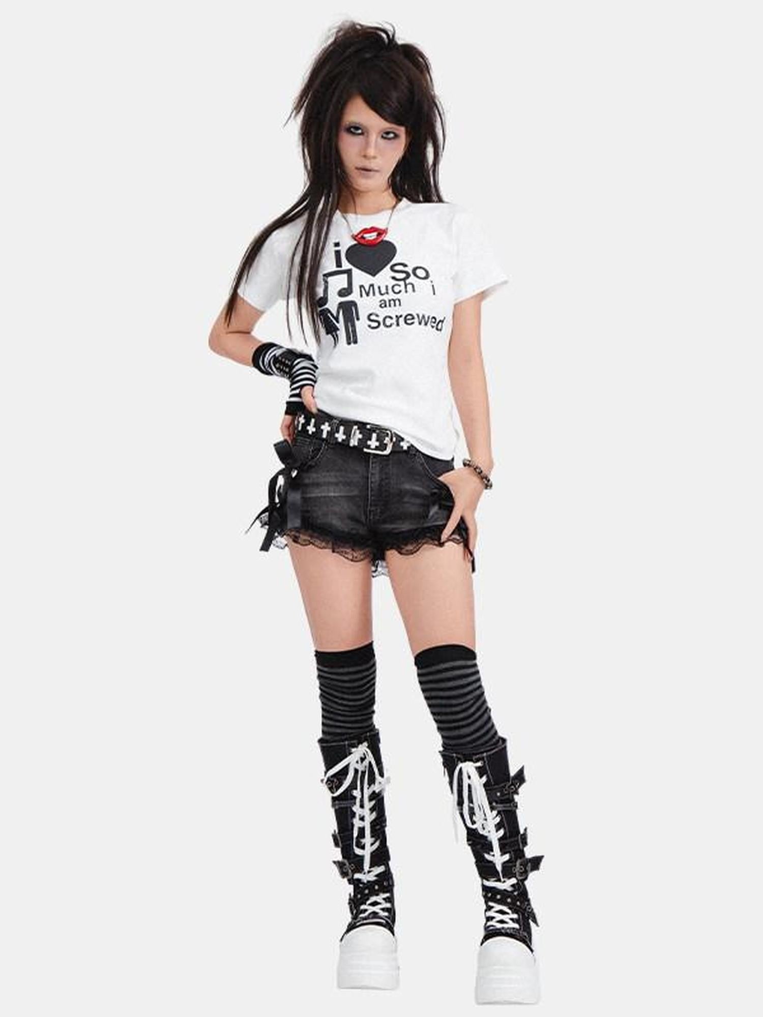 RebelSeed Punk Rock Studded Rhinestone Embossed Metal Buckle Women's Pu Belts