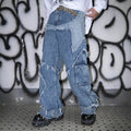 RebelSeed_Punk_Star_Patchwork_Snowwash_Distressed_Topstitch_Women's_Denim_Wide-leg_Jeans_969768537147_MISSTT