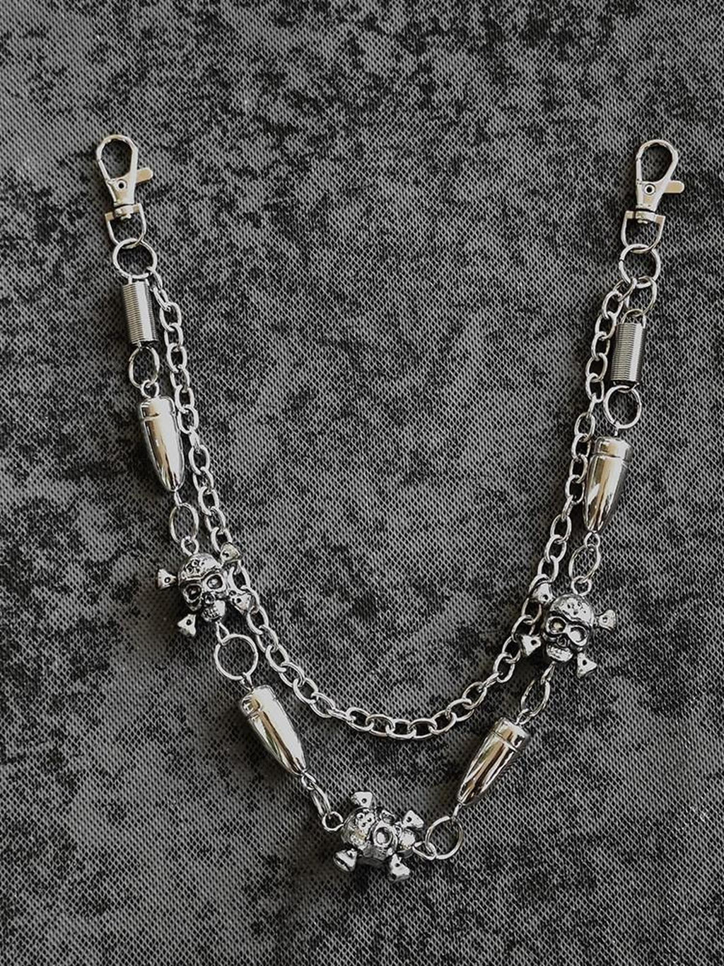 RebelSeed Skull Chain Rhinestone Studded Women's Pu Alloy Buckle Belts