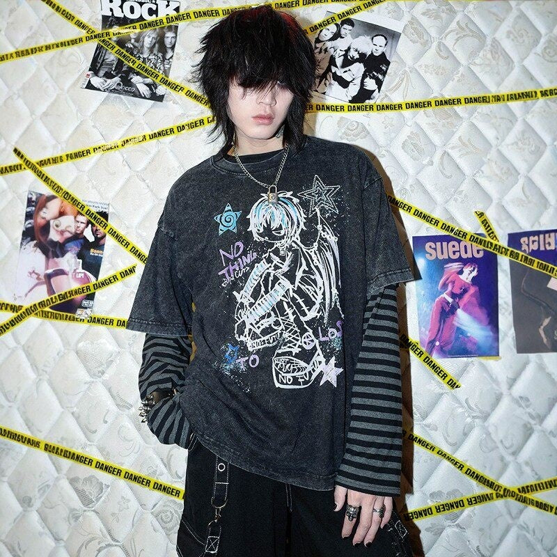 RebelSeed_Skull_Demon_Print_Applique_Distressed_Women's_Cotton_Blend_Long_Sleeve_T-shirts_741870836084_MISSTT