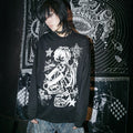 RebelSeed_Skull_Demon_Punk_Print_Heat_Transfer_Women's_Polyester_Long_Sleeve_T-shirts_987634348885_MISSTT