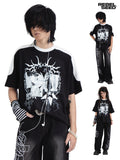 RebelSeed Skull Devil Heat Print Punk Women's Cotton Short Sleeve T-shirts