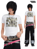 RebelSeed Skull Letter Heat Transfer Print Punk Rock Women's Cotton Short Sleeve T-shirts