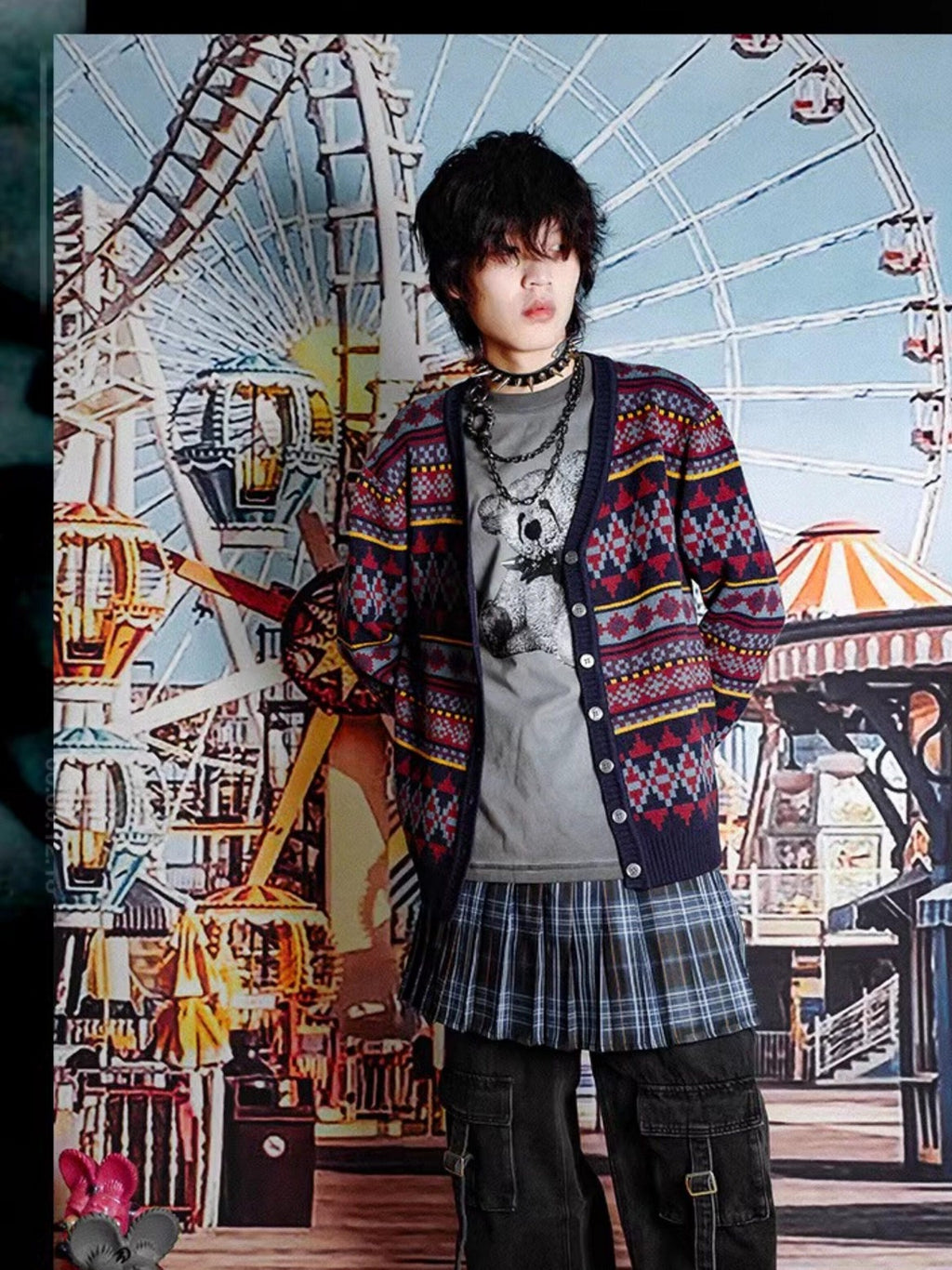 RebelSeed Vintage Plaid Punk High Waist A Line Mini Women's Polyester Pleated Skirts