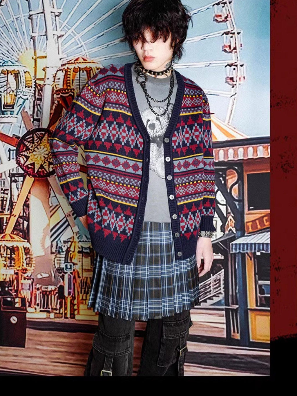 RebelSeed Vintage Plaid Punk High Waist A Line Mini Women's Polyester Pleated Skirts