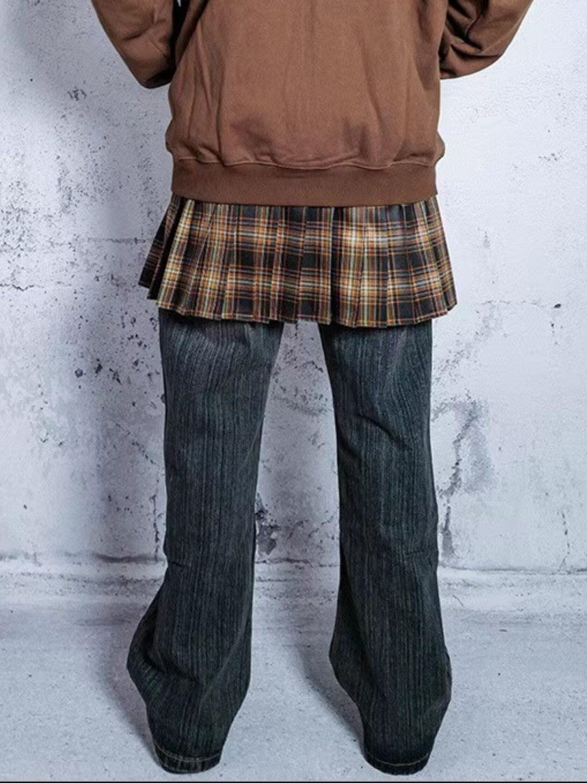 RebelSeed Vintage Plaid Punk High Waist A Line Mini Women's Polyester Pleated Skirts