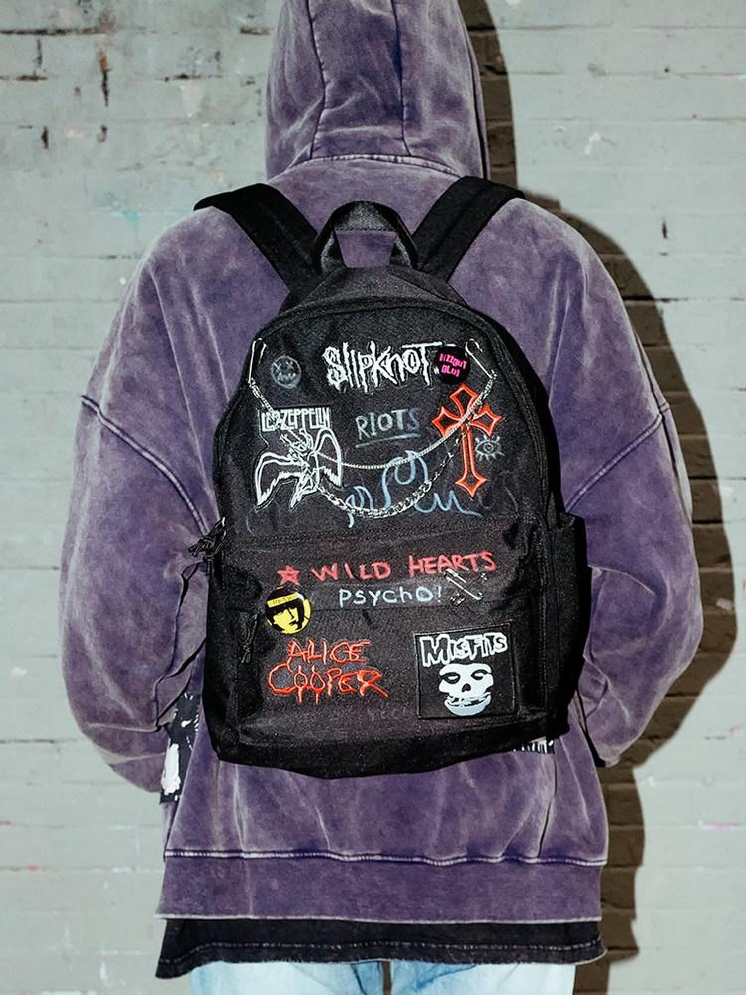 RebelSeed Vintage Red Rebel Campus Punk Large Capacity Women's Canvas Backpacks