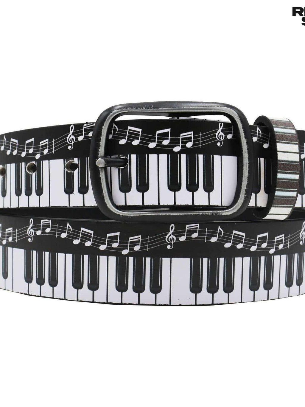 RebelSeed Y2k Punk Dark Printed Subculture Rock Women's Pu Metal Buckle Belts