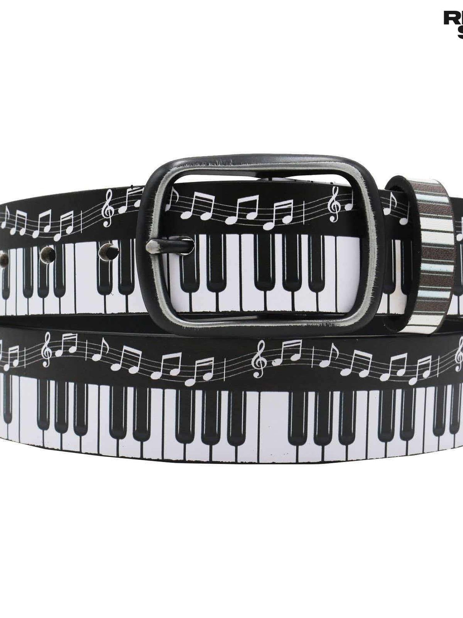 RebelSeed Y2k Punk Dark Printed Subculture Rock Women's Pu Metal Buckle Belts