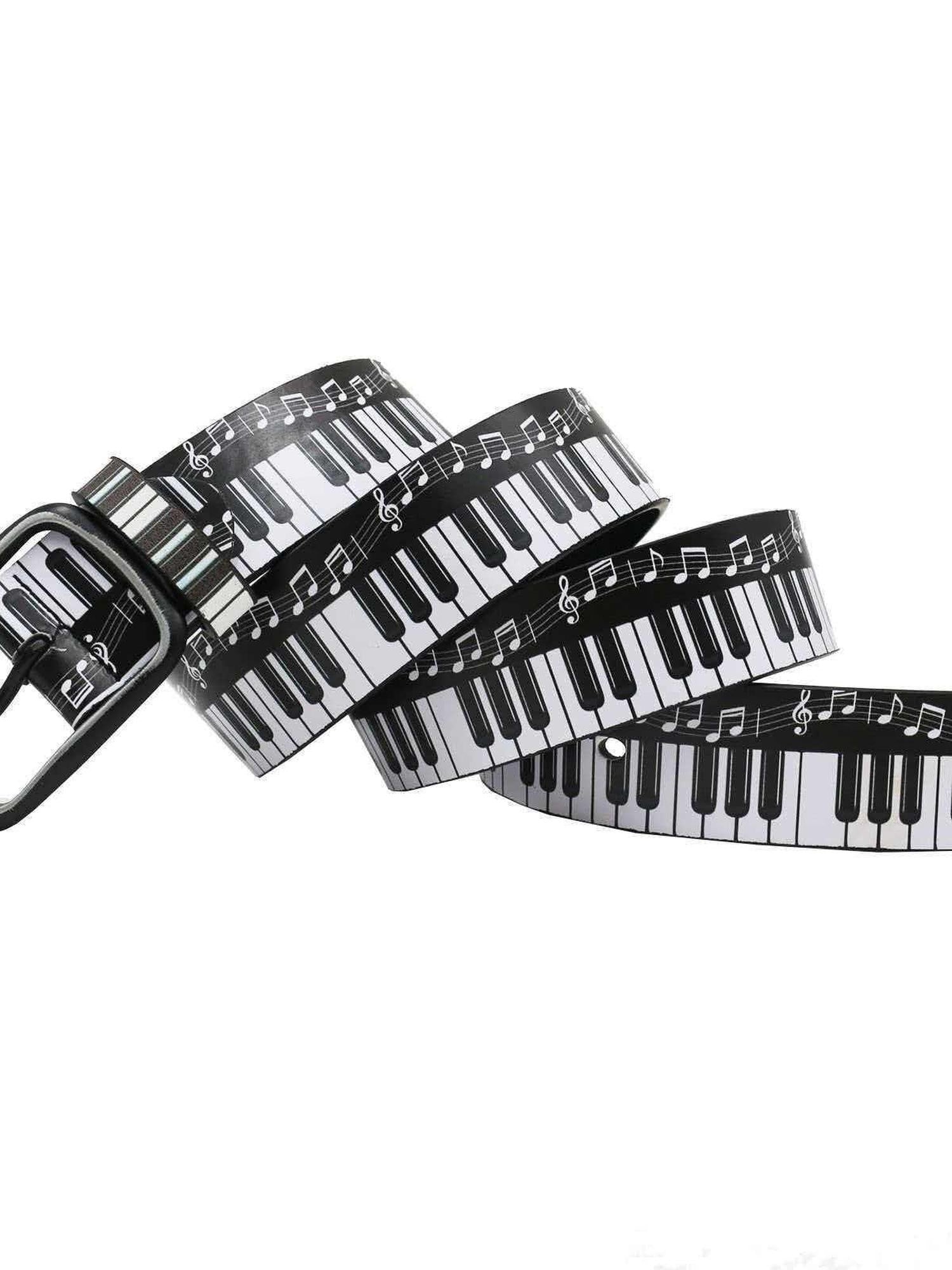 RebelSeed Y2k Punk Dark Printed Subculture Rock Women's Pu Metal Buckle Belts