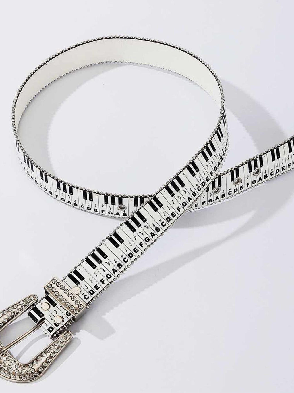 RebelSeed Y2k Punk Rhinestone Rivet Studded Women's Pu Smooth Metal Pin Buckle Belts