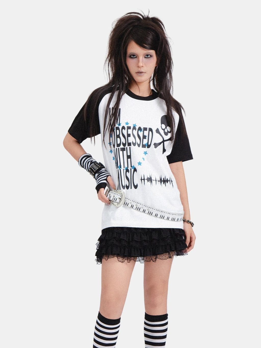 RebelSeed Y2k Punk Rhinestone Rivet Studded Women's Pu Smooth Metal Pin Buckle Belts