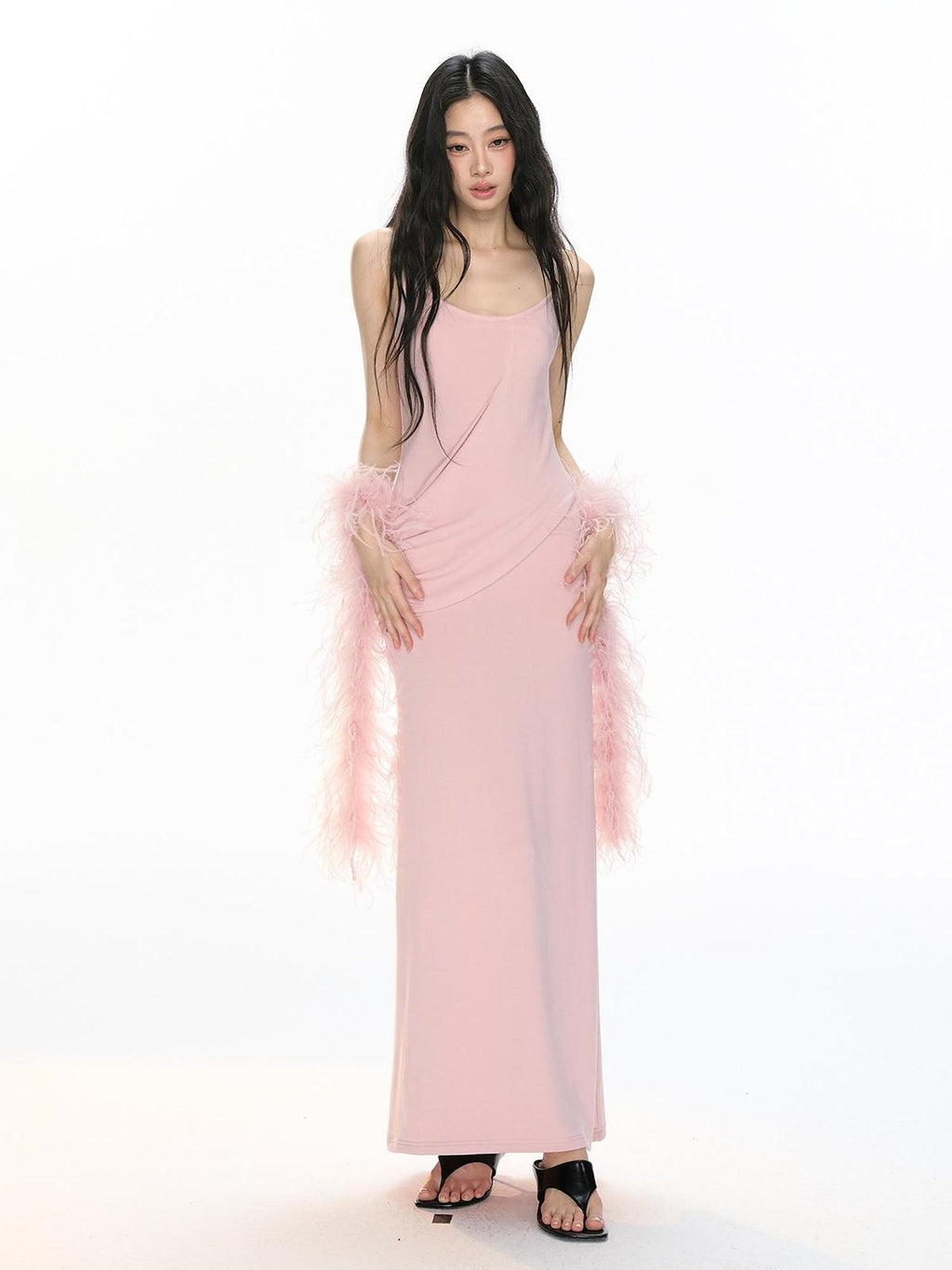 RedBling Asymmetric Spaghetti Strap Slim Fit Hip Hugging Women's Bodycon Maxi Dresses