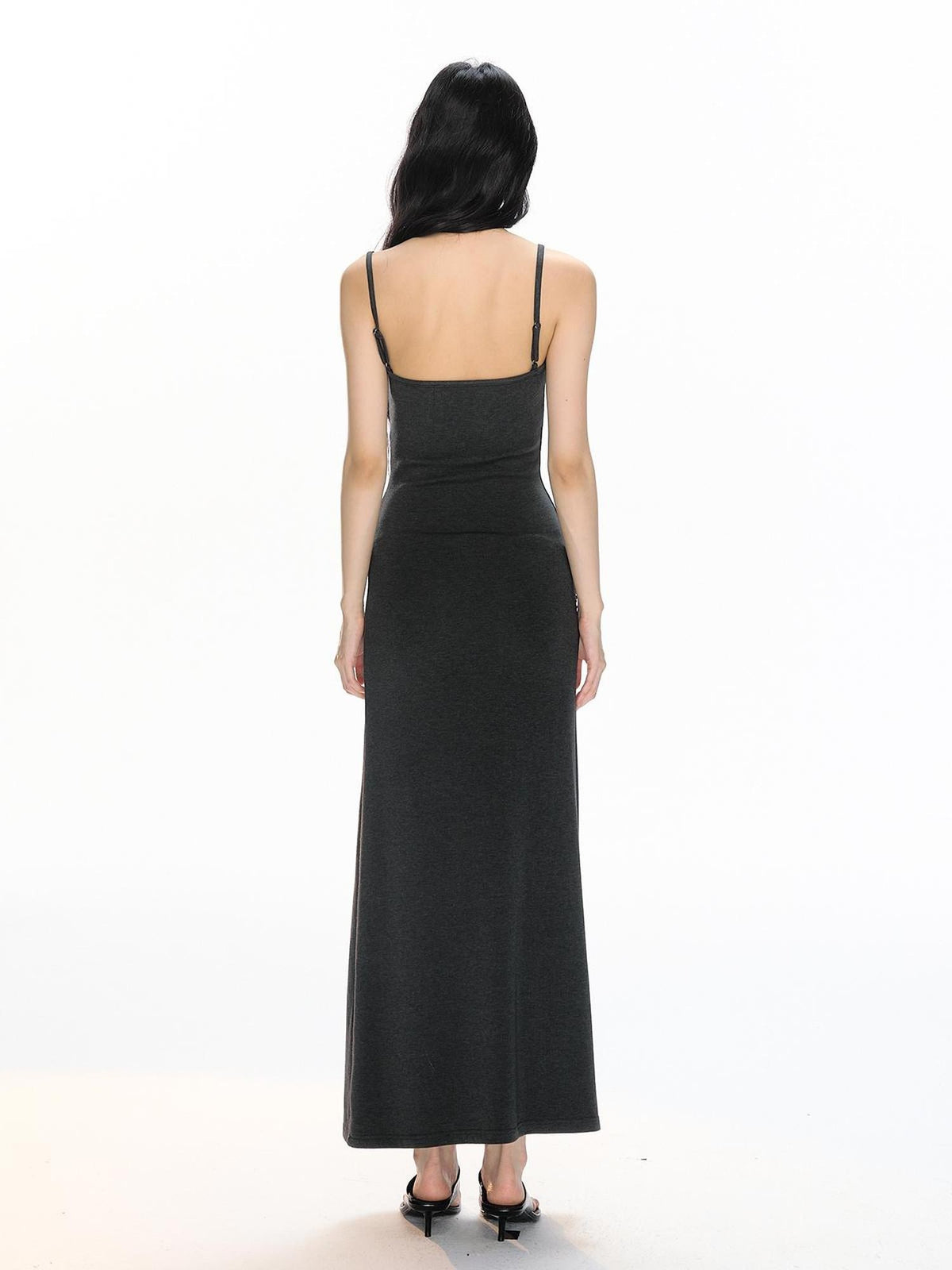 RedBling Asymmetric Spaghetti Strap Slim Fit Hip Hugging Women's Bodycon Maxi Dresses