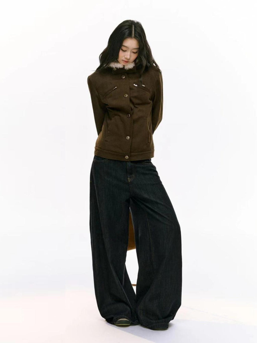 RedBling Blue American Vintage Loose Casual Women's Denim Wide-leg Jeans