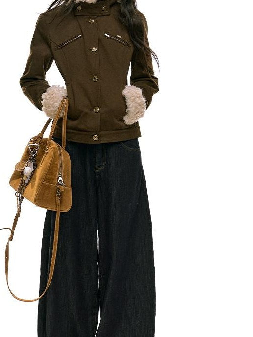 RedBling Blue American Vintage Loose Casual Women's Denim Wide-leg Jeans