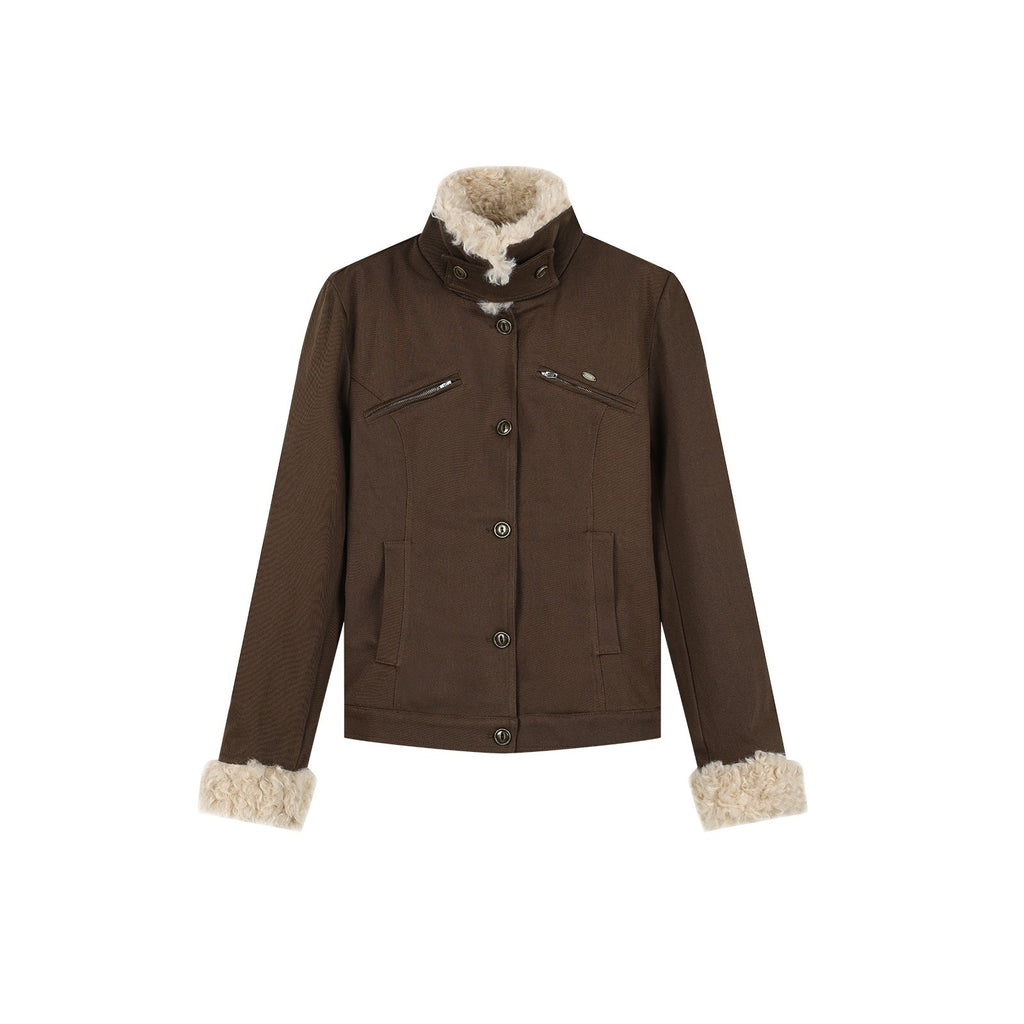 RedBling_Brown_Fur_Collar_Waist_Slimming_Slim_Fit_Women's_Cotton_Padded_Casual_Jackets_848649404944_MISSTT