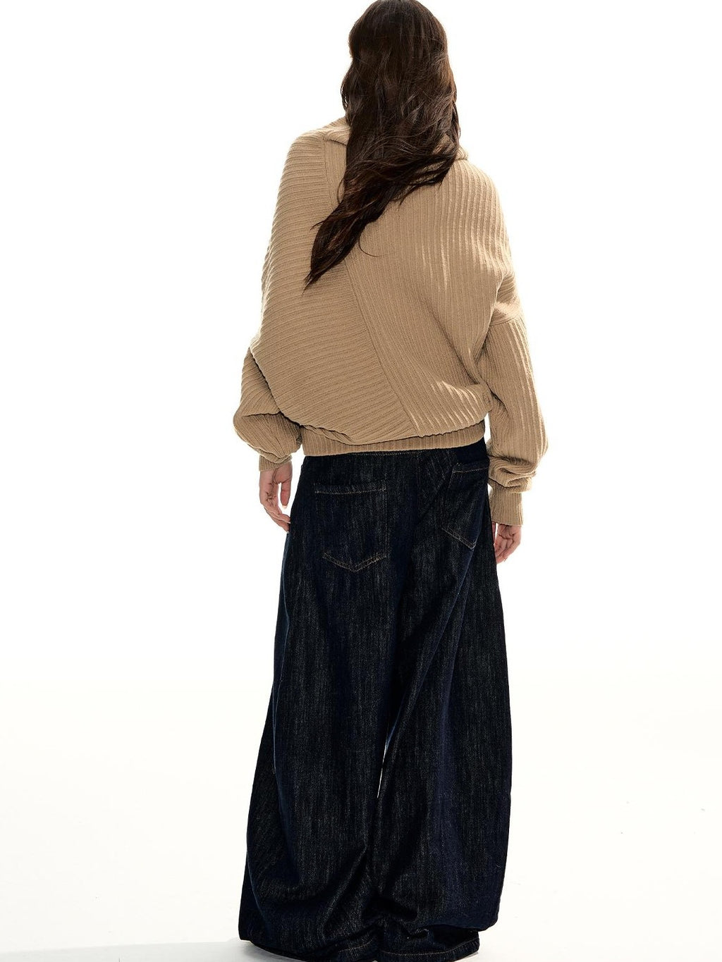 RedBling Camel Asymmetric Button Front Thick Women's Acrylic Blend Pullover Sweaters
