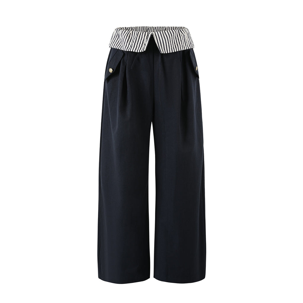 RedBling_Navy_Spliced_Stripes_High_Waist_Drapey_Women's_Wide-leg_Pants_947121826433_MISSTT
