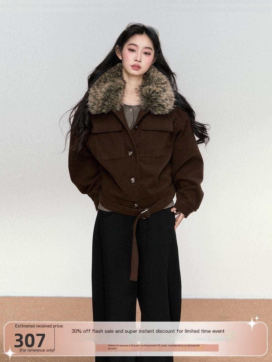 RedBling_Structured_American_Fur_Collar_Lapel_Cropped_Buttoned_Women's_Casual_Jackets_981703728607_MISSTT
