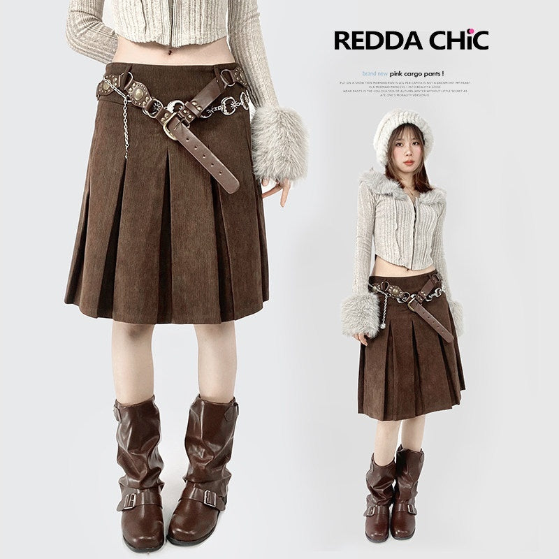 ReddaChic_Adjustable_Low_Waist_Brown_Solid_Street_Style_Aline_Skirt_Waist_Belts_MISSTT