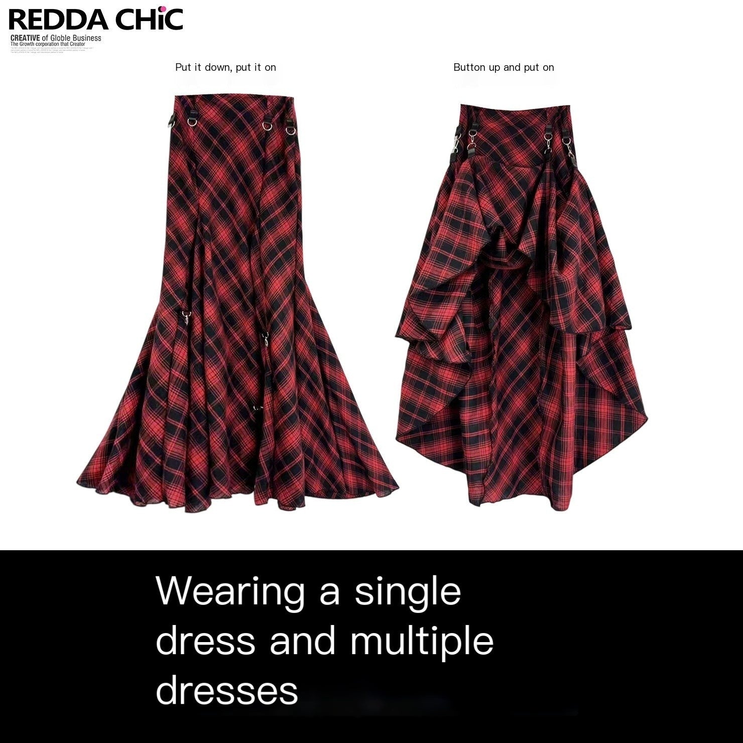 ReddaChic_Asymmetrical_Patchwork_A_Line_Skirt_Hem_Mid_Waist_For_Women_Long_Sleeve_T-Shirts_MISSTT