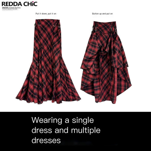 ReddaChic_Asymmetrical_Patchwork_A_Line_Skirt_Hem_Mid_Waist_For_Women_Long_Sleeve_T-Shirts_MISSTT
