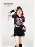 Black Gray Matching Set Sexy Hot Girl Style S To Xl Bodycon Midi Skirts