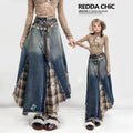 ReddaChic_Blue_Plaid_High_Waist_A_Line_S_M_L_Xl_Strapless_Mini_Dresses_MISSTT